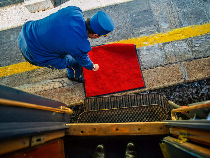 Every time I disembarked the train, I stepped onto a red carpet. 