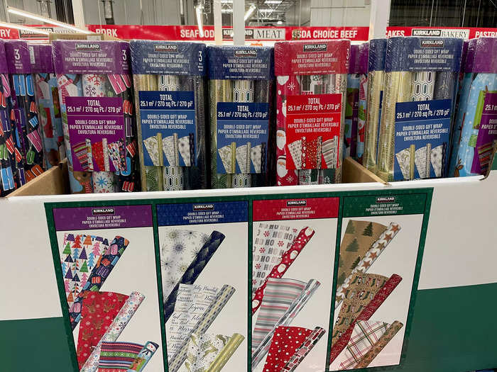 Costco has a great selection of festive gift wrap.