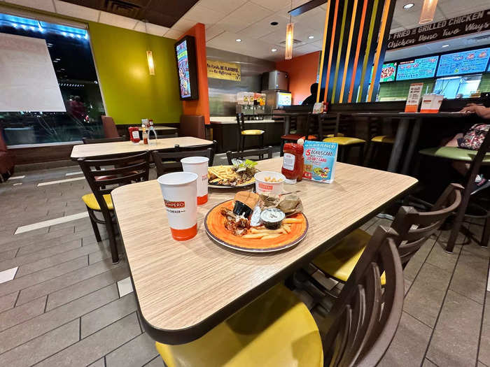 The Pollo Campero I visited had an elevated look with modern furniture and fixtures, but the tables were unkempt.