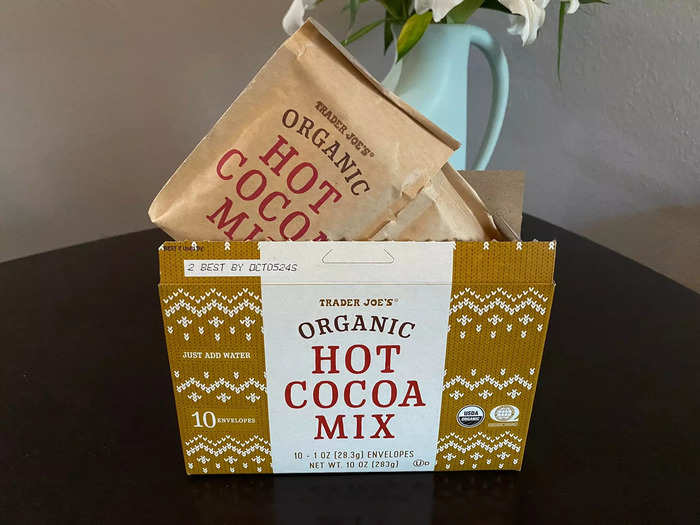 I was interested to see how the organic hot-cocoa mix would be with water.