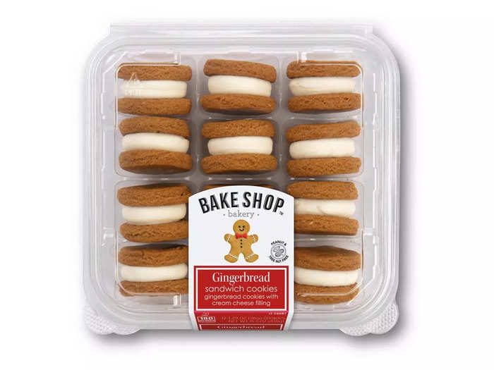 Celebrate the season with the Bake Shop gingerbread sandwich cookies.