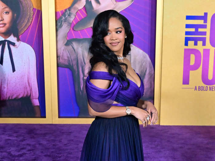 Meanwhile, H.E.R. opted for a purple gown.