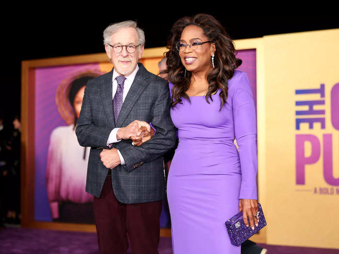 Winfrey was joined by Steven Spielberg, who directed her in the 1985 version of the film. Both are producers of the new adaptation.