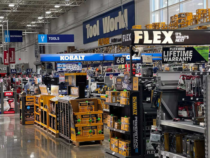 The front area of the store was devoted to power tools.