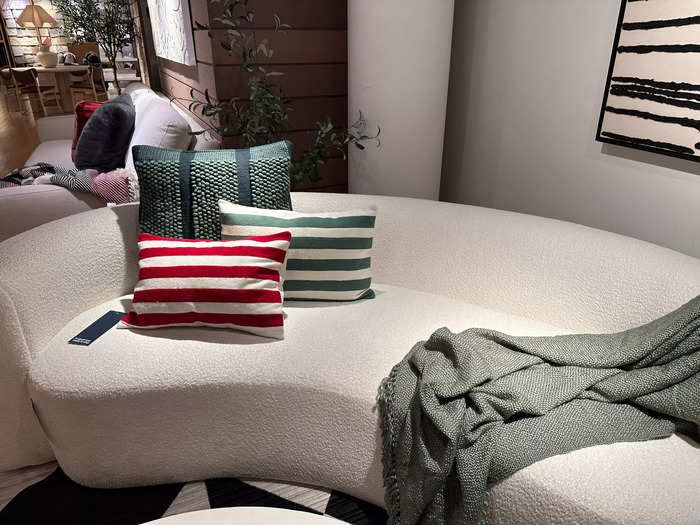 At Crate & Barrel, holiday pillows and throws seemed like an afterthought.