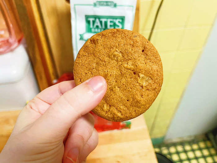 The cookies were about the same size as the ginger snaps but slightly thicker.