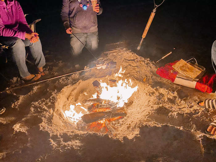 We host holiday beach bonfires.