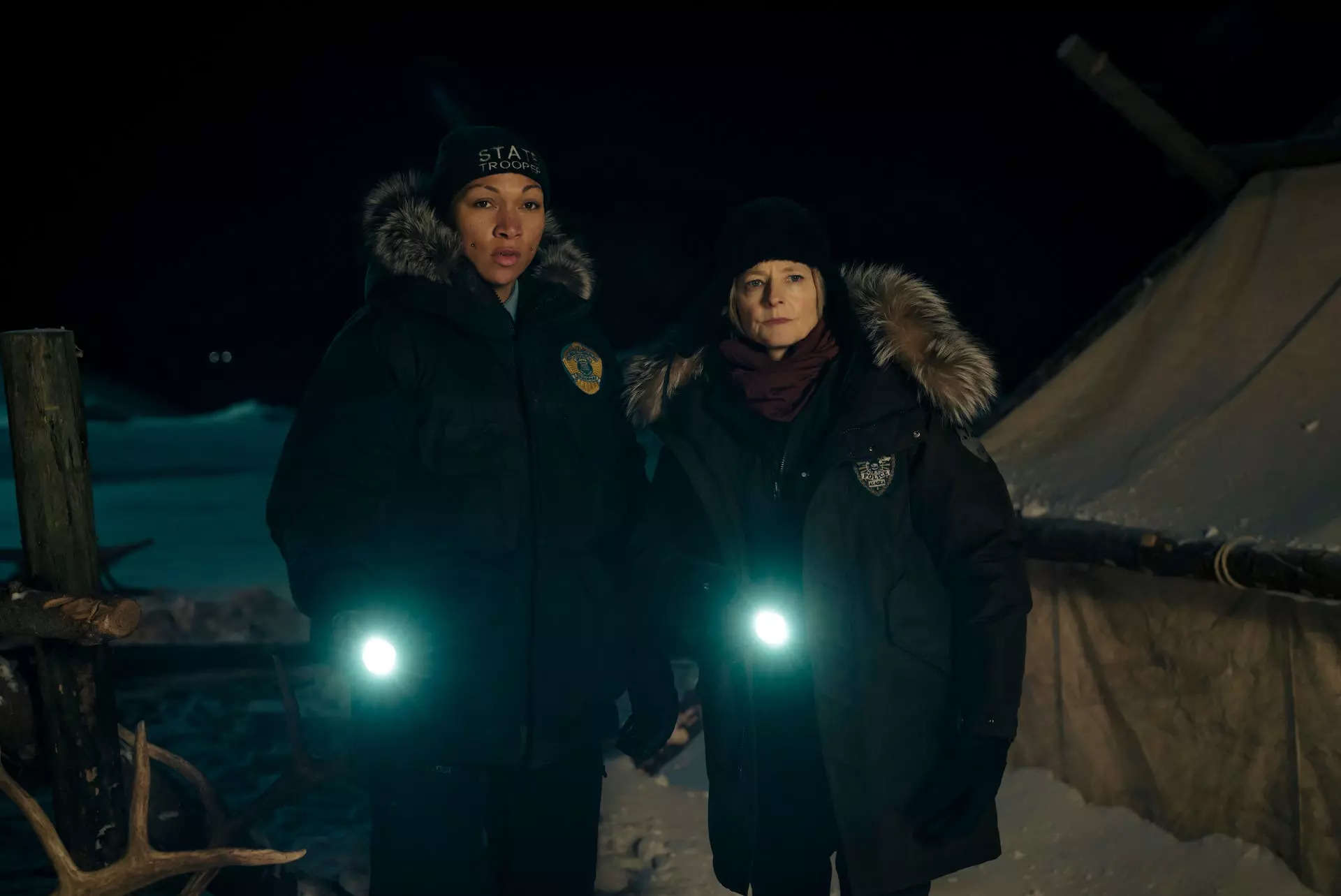 Kali Reis and Jodie Foster on "True Detective: Night Country."