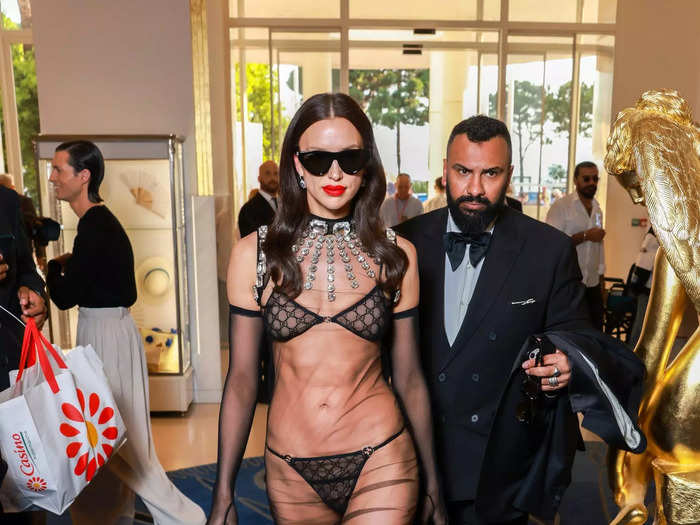 Irina Shayk wore lingerie to a Cannes Film Festival event in May.