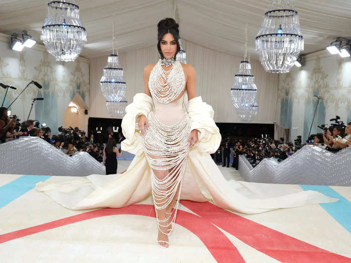 Kim Kardashian arrived at the Met Gala in May wearing strings of pearls.