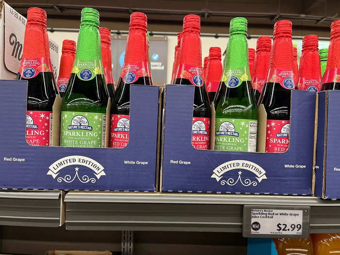 We toast with sparkling juice at holiday meals. 