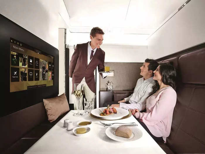 Passengers will be served luxury meals, including things like caviar, steak, champagne, and wine.