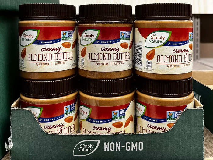 I make sandwiches and simple snacks with Simply Nature creamy almond butter.