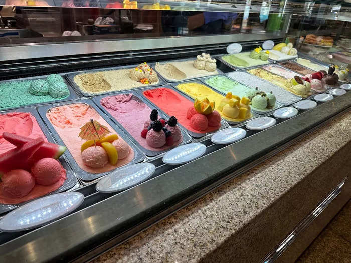The dessert section also had a sorbet station ...