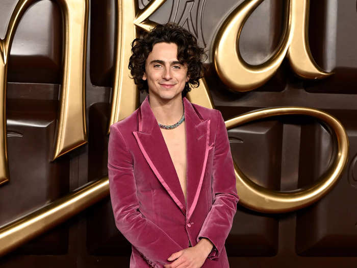 He ditched the shirt again for the world premiere of "Wonka" in London. 