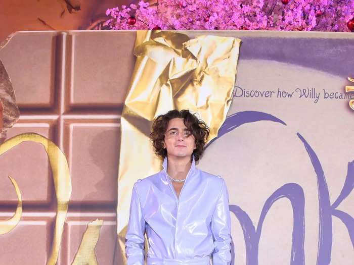 Chalamet kicked off the "Wonka" promo tour by wearing a lavender Prada set for the film