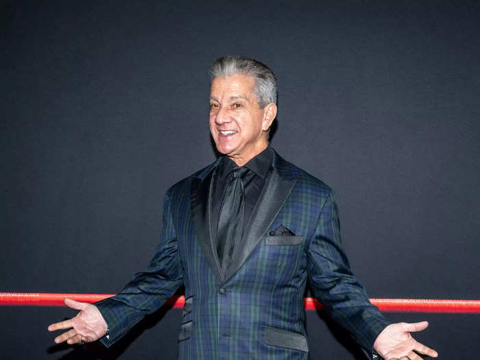 UFC ring announcer Bruce Buffer also walked the red carpet.