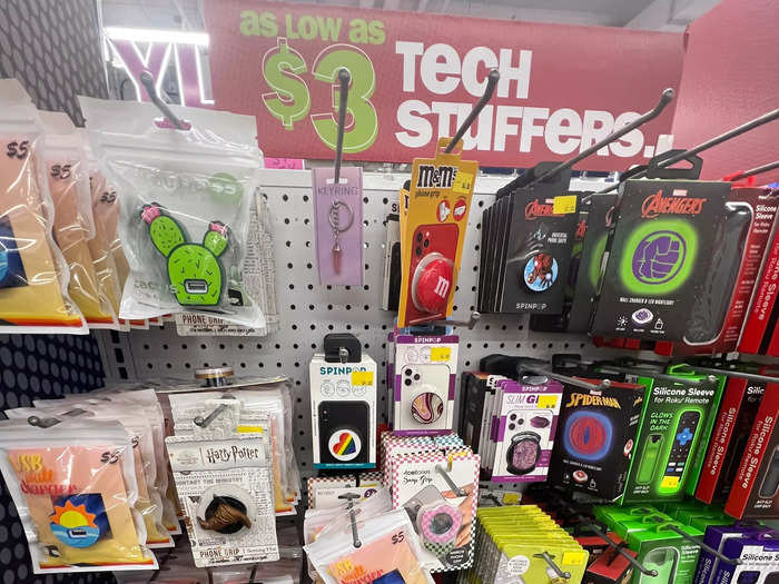 But far and away, tech accessories were the most popular items in the store.