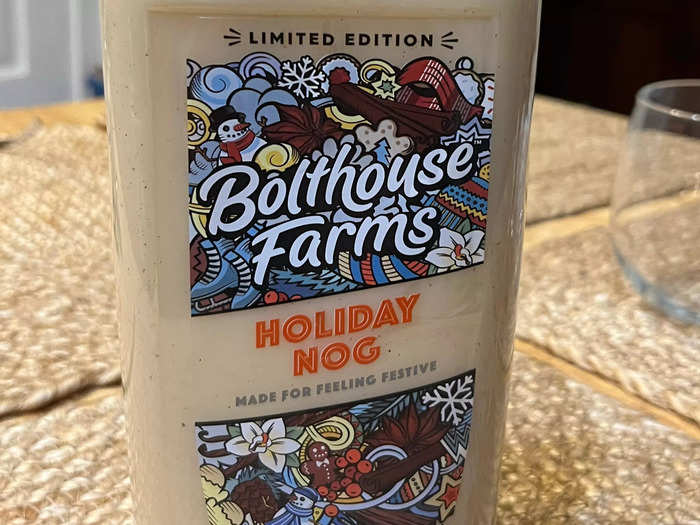 The Bolthouse Farms holiday nog seemed like a lighter version of eggnog.