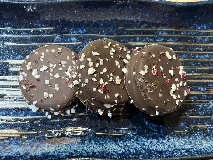 I nearly polished off the entire package of peppermint cremes.