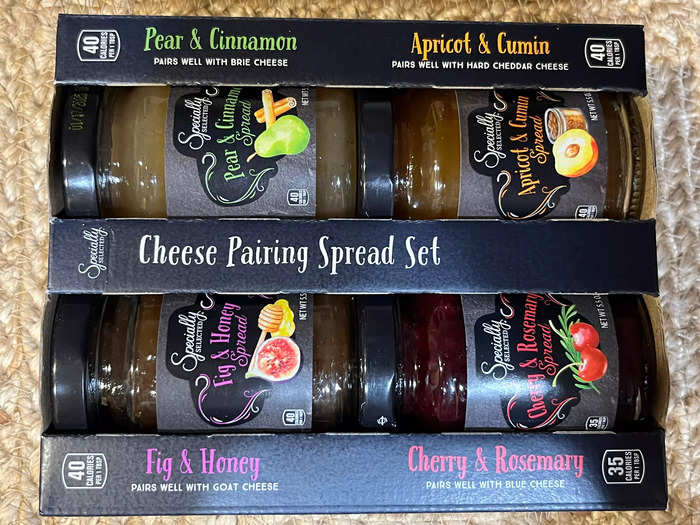 The Specially Selected cheese-pairing spread set came with four different flavor options.