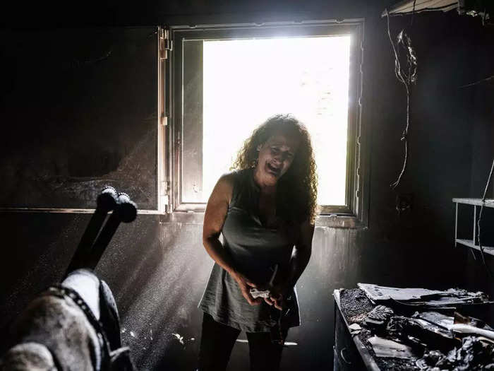 On October 30, Kibbutz Nir Oz resident Hadas Kalderon broke down in tears in the burned home of her mother, who was killed in the October 7 Hamas terrorist attacks in Israel.