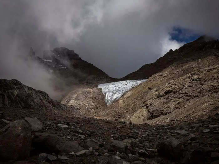A photo showed the Lewis Glacier, Mount Kenya
