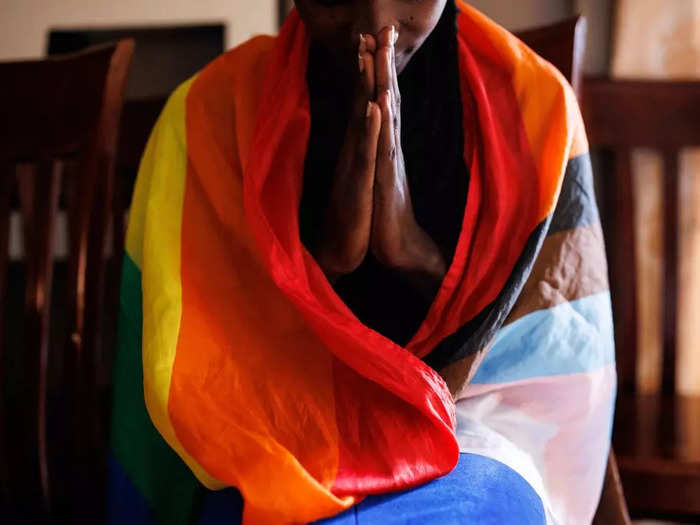 In Kampala, Uganda, a member of the LGBTQ community prayed during an evangelical church service.