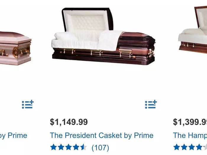 Caskets are one of the more unexpected items Costco sells. The retailers currently lists eight designs on its website, all of which are only available online and have to be delivered directly to funeral homes and cemeteries. The listings note there