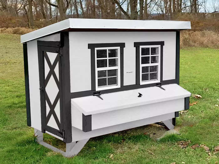 As well as food and clothes, Costco sells furniture, electrical appliances, and even chicken coops. Costco says this coop made by Amish trained craftsmen "comfortably houses up to 15 chickens" and takes less than 60 minutes to assemble.