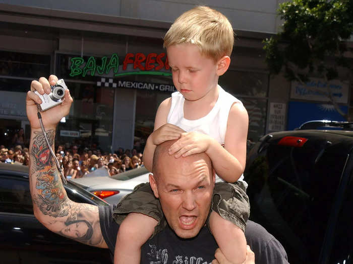 Limp Bizkit frontman Fred Durst showed up with his son.