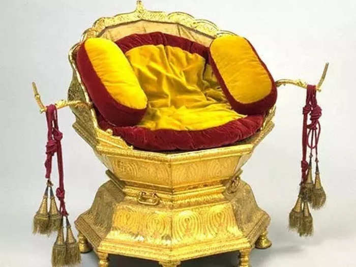 A lavish gold throne is among several treasures India wants back from the British