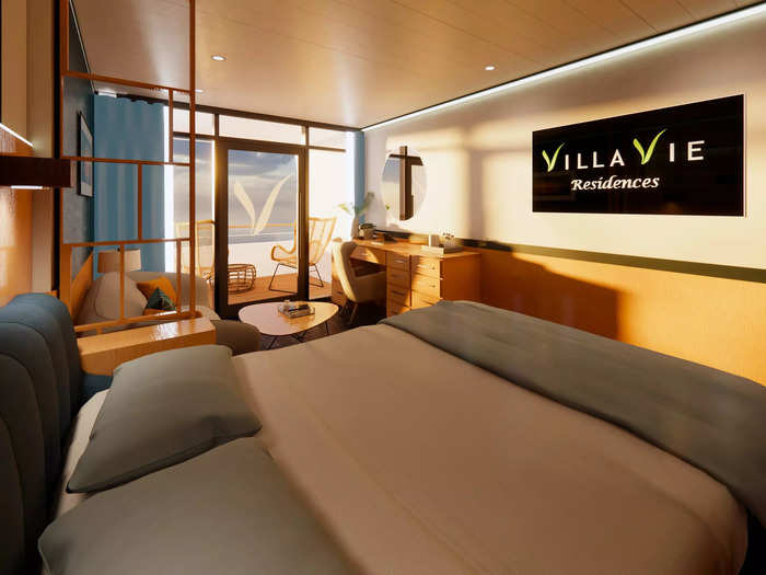 To compare, travelers who want to purchase a Villa Vie cabin would pay between $100,000 for an interior stateroom to $250,000 for a balcony cabin.