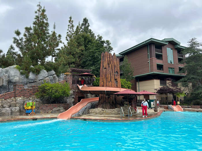 One of the pools had two waterslides.