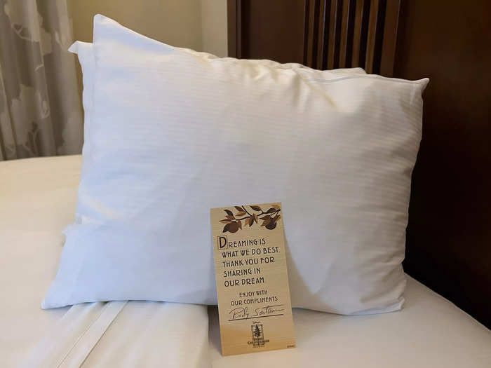 Housekeeping offered a turndown service on our first night at the resort.