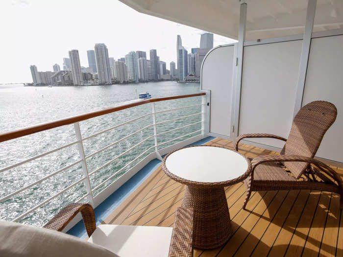 The Seven Seas Grandeur has 373 accommodations that all have balconies.