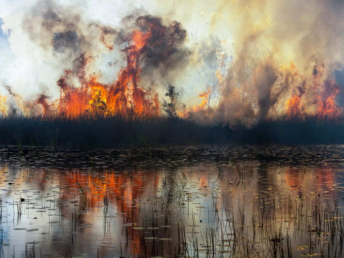 Peter Meyer was the runner-up with his photo of wildfires on K