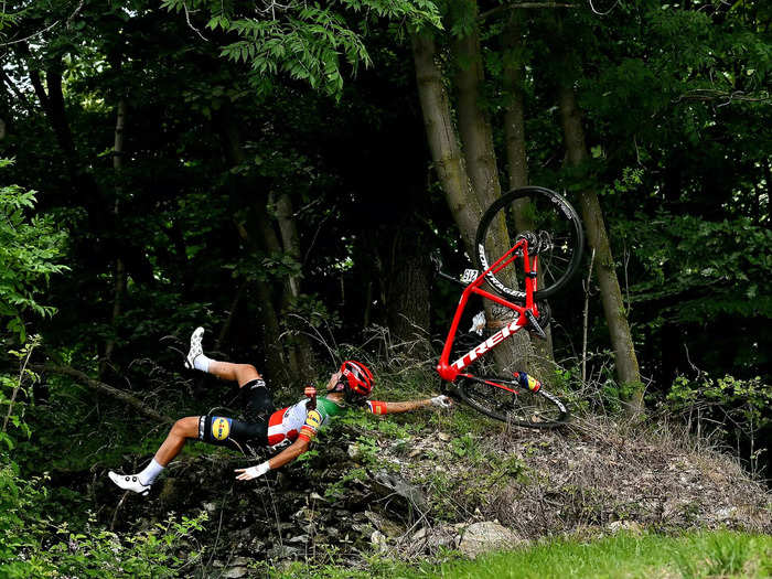 Elisa Longo Borghini of Italy and Team Lidl-Trek crashes during the 34th Giro d