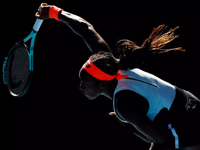 American teenager Coco Gauff serves during a third-round singles match at the 2023 Australian Open at Melbourne Park on January 20. 