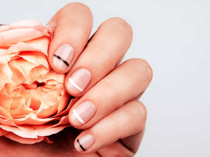 Floating French manicures are a trendy update to the classic design.