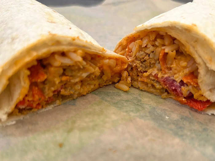 The Double Beef Burrito was deliciously moist and packed with flavor. 