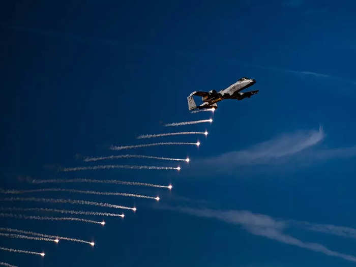 Alongside the GAU-8 Avenger cannon, the A-10 carries rockets, missiles, and bombs. The plane also has defenses, such as flares that can be used to intercept enemy heat-seeking missiles.