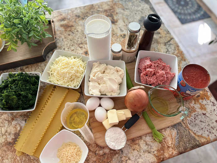 DeLaurentiis’ lasagna recipe calls for lots of spinach. 