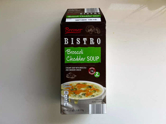 The Bremer broccoli-cheddar soup is an easy, no-brainer meal.