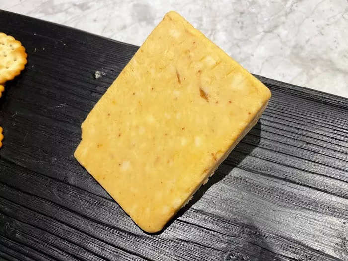 The figgy cheddar was so hearty and rich that it hardly needed a cracker.