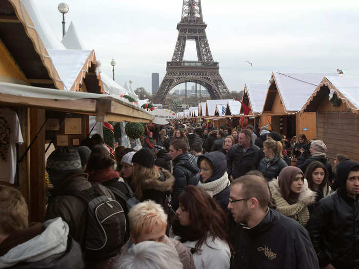 In France, Christmas markets are a popular place to shop.