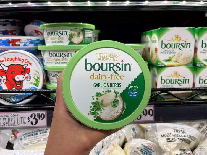 The dairy-free Boursin cheese tastes creamy and delicious.