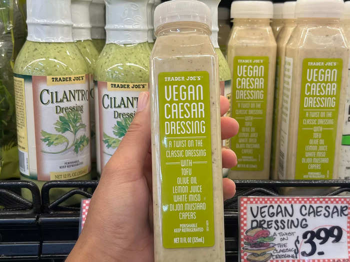 The vegan Caesar dressing elevates salads and snacks.