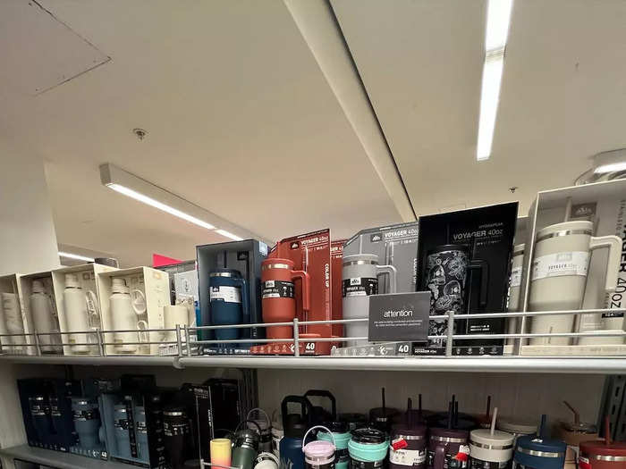 The city location had a similar selection of water bottles and mugs.