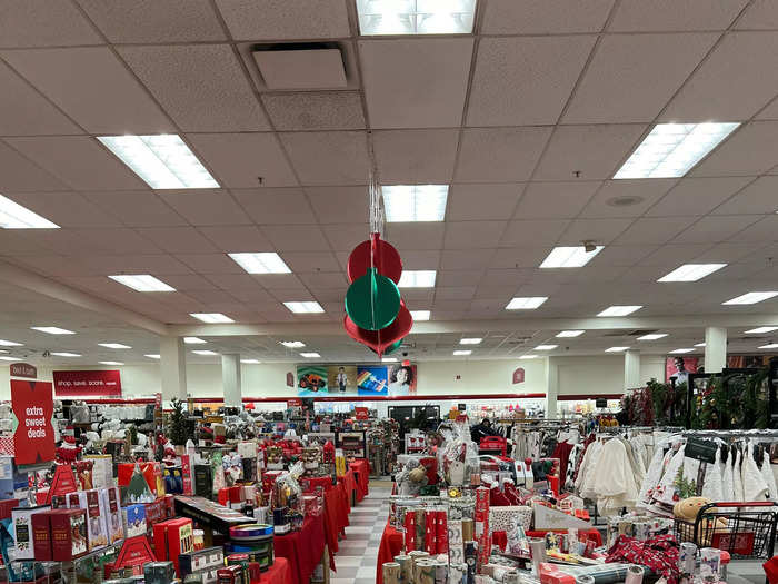 The middle of the store was dedicated to Christmas.